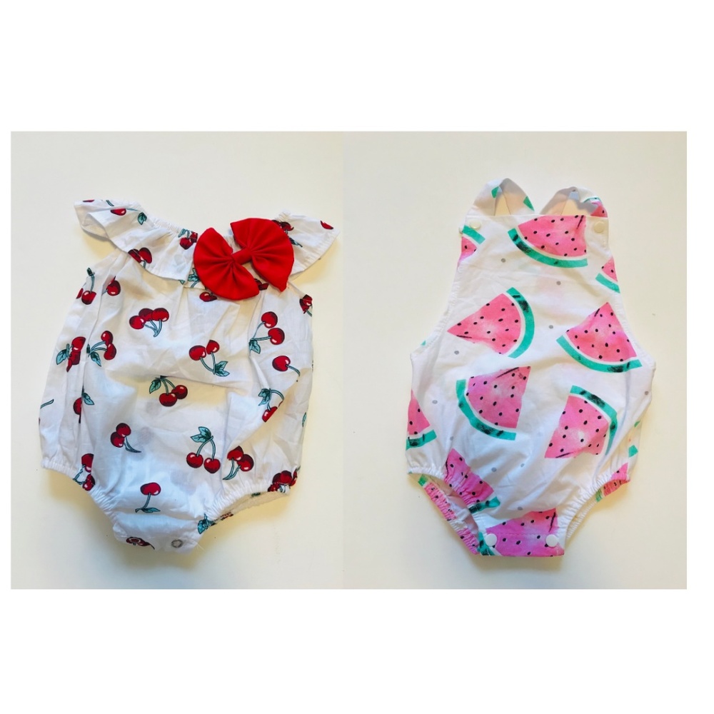 Set of 2 fruity jumpsuits newborn 0-3m